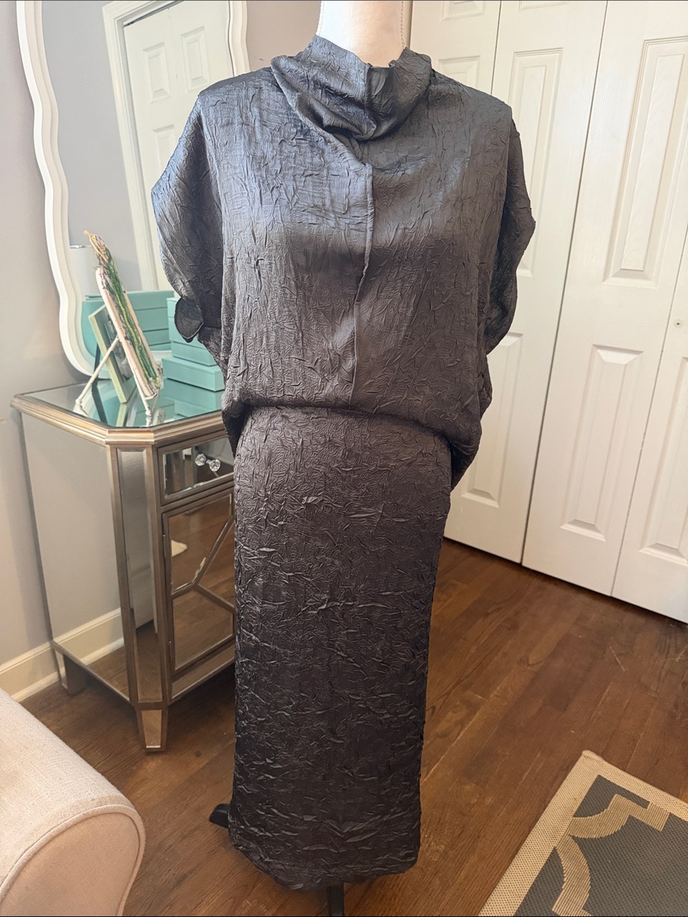 Zara Textured Grey Dress - Fab Styling XS